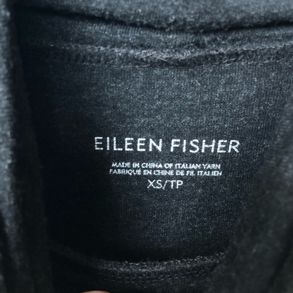 Eileen Fisher Scrunch Turtleneck Viscose/Spandex Tunic in Charcoal Grey - Picture 6 of 6